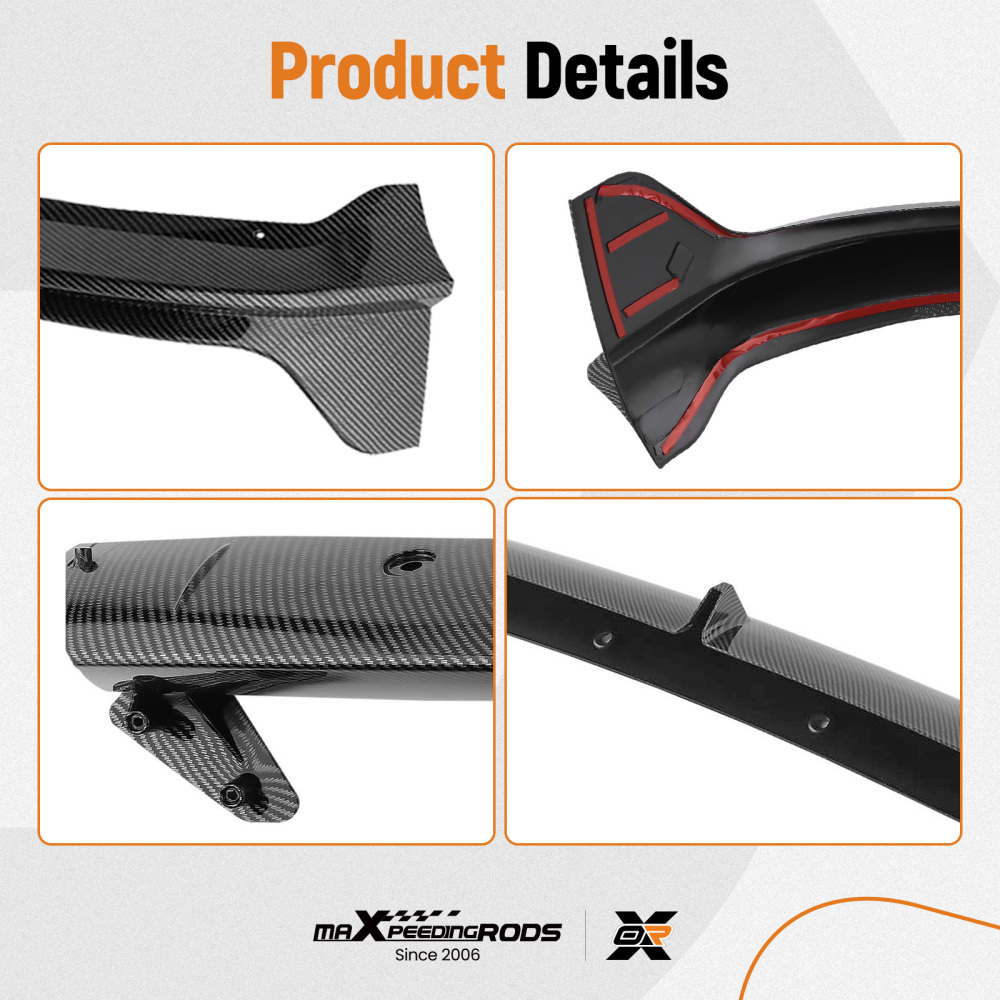 3pcs Front Bumper Lip Spoiler Splitter compatible for Tesla Model Y 2020-2024 w/ Screws