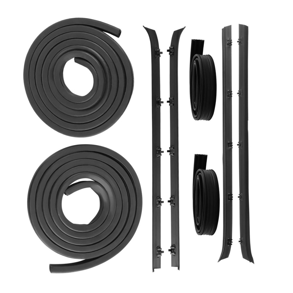 8pcs Complete Door Window Weatherstrip Seals Kit compatible for Chevy Compatible for GMC C10/K10 81-91