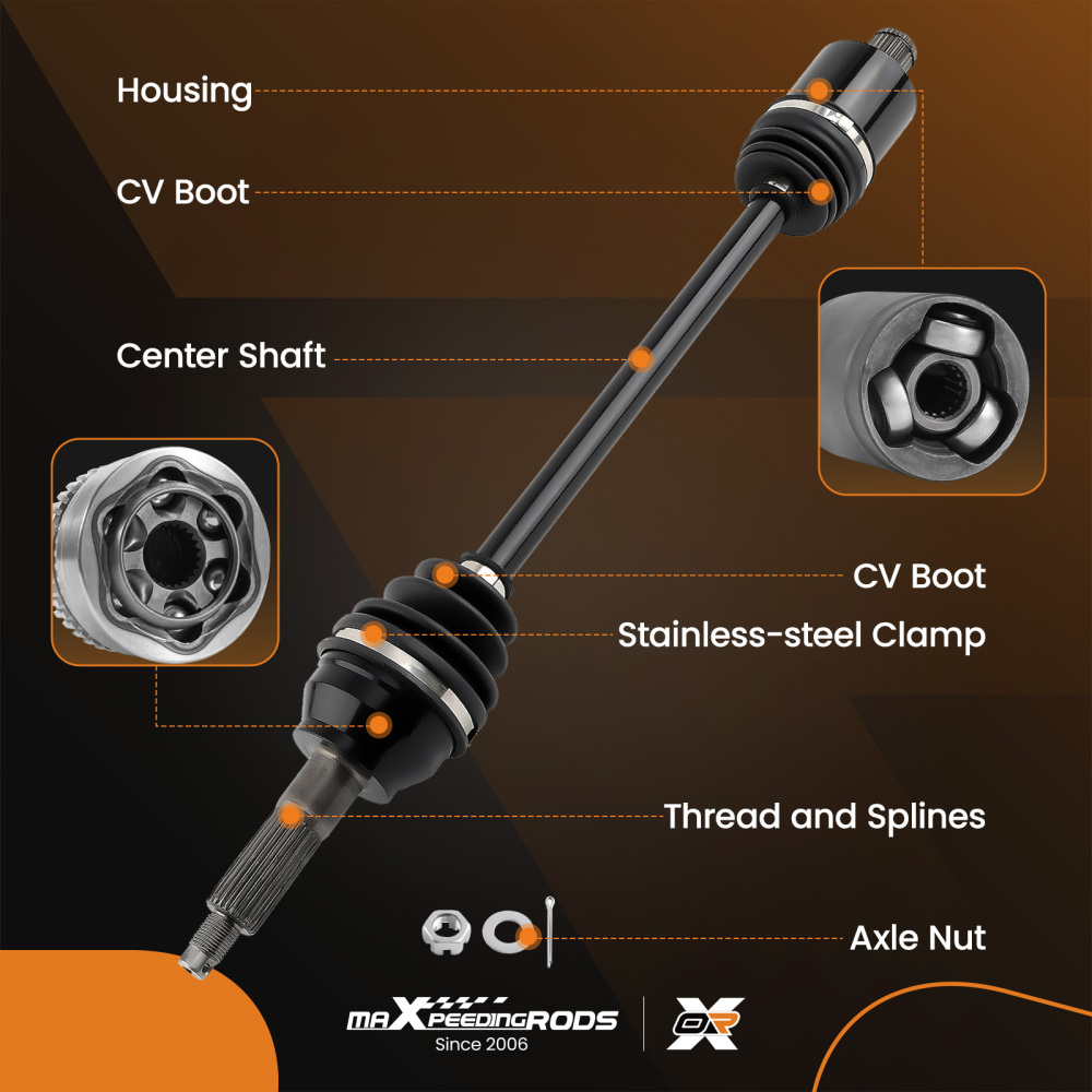 Rear Left /Right Complete CV Joint Axle compatible for Polaris Ranger 1000 Crew 570 1332947