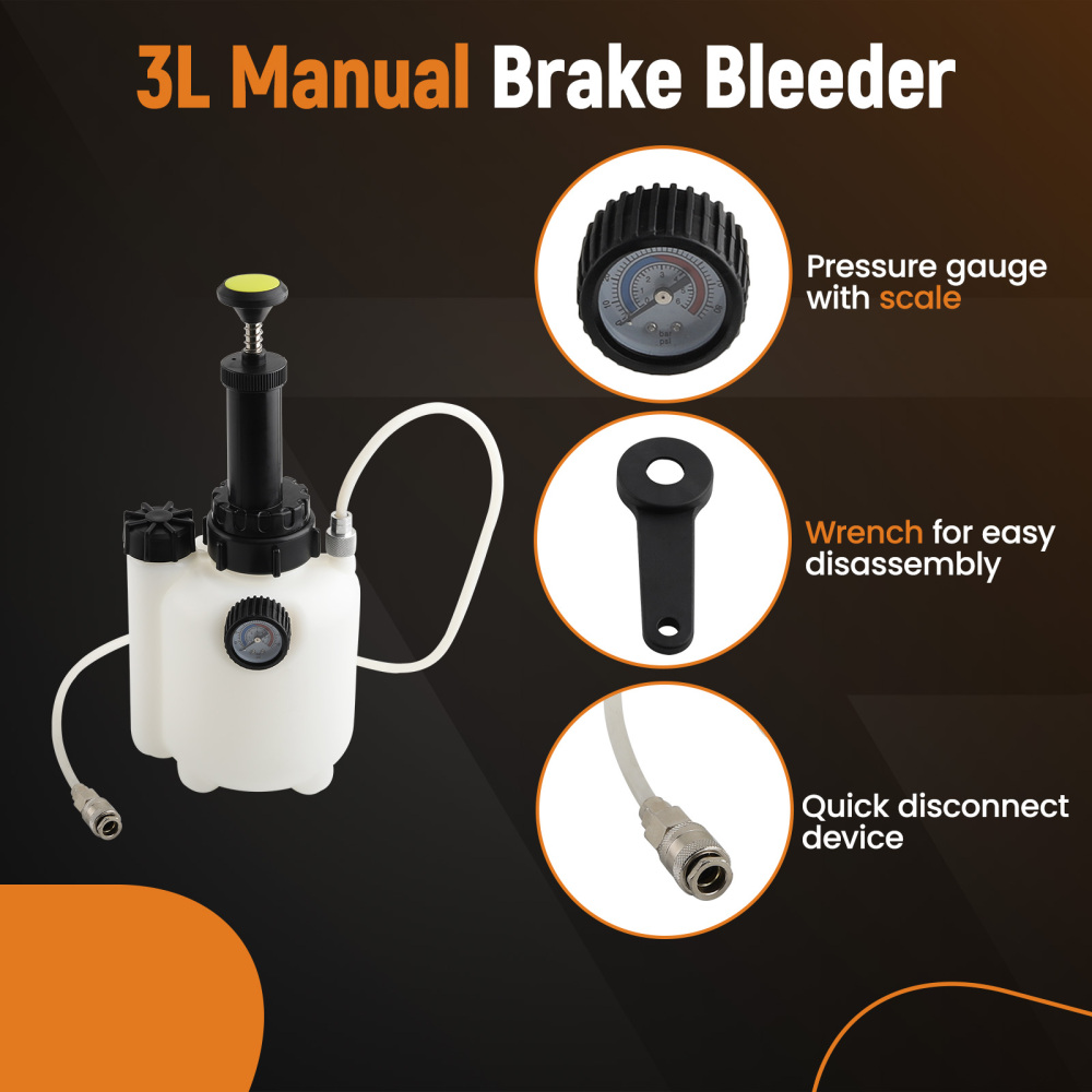 3L Manual Brake Clutch Bleedung System Fluid Bleed Tool Bleeder KitAdapter