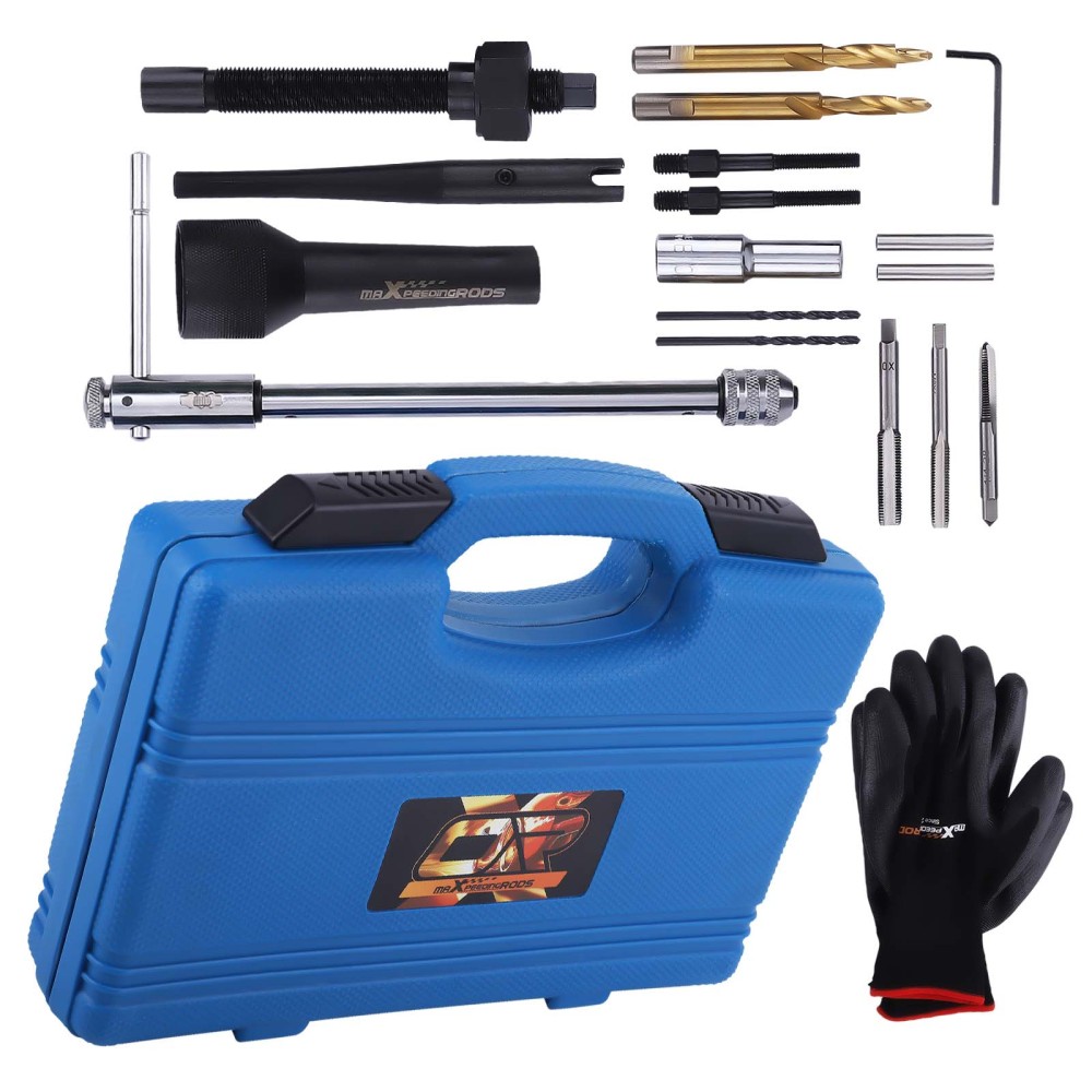 16pcs Outil d'alésage de bougie de préchauffage M8 M10 compatible pour Mercedes CDI compatible pour Audi VW Opel Réparation de filetage