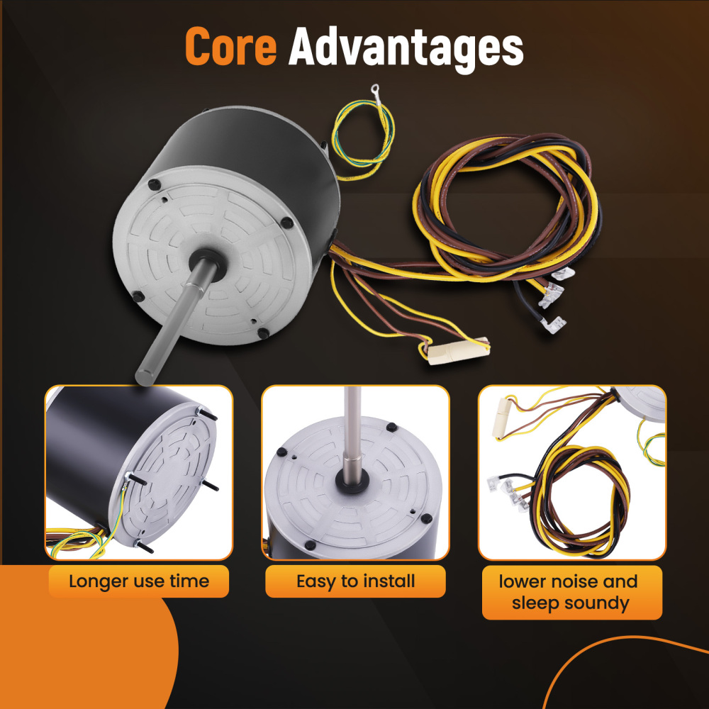 W51-14CJA1-02 Condenser Fan Motor 1/4 HP 208/230V 1075RPM Reversible Replacement