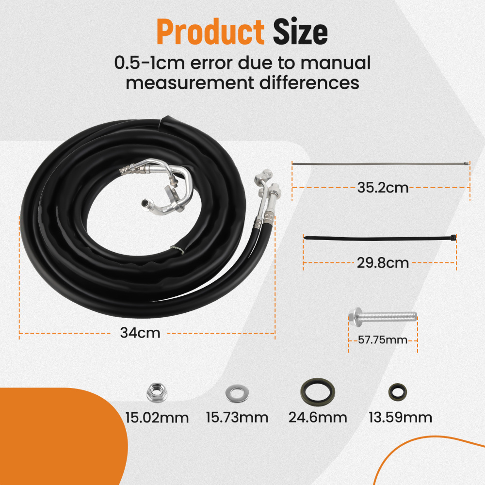 Rear compatible for AC Air Conditioning Line Set AT34653 compatible for Acadia Traverse compatible for Enclave 2007-2017