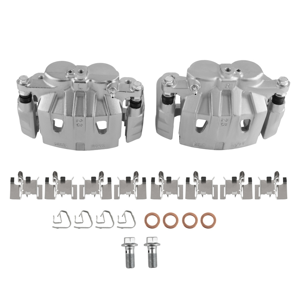 2x Front Brake Calipers w/ Bracket compatible for Toyota Highlander 2010-2020 compatible for Sienna Lexus