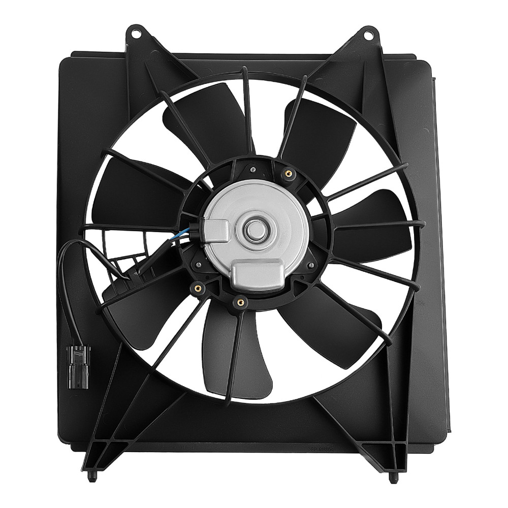 2Pcs Radiator Cooling Fan Set w/ Blade MotorShroud compatible for Honda Accord 2013-2017
