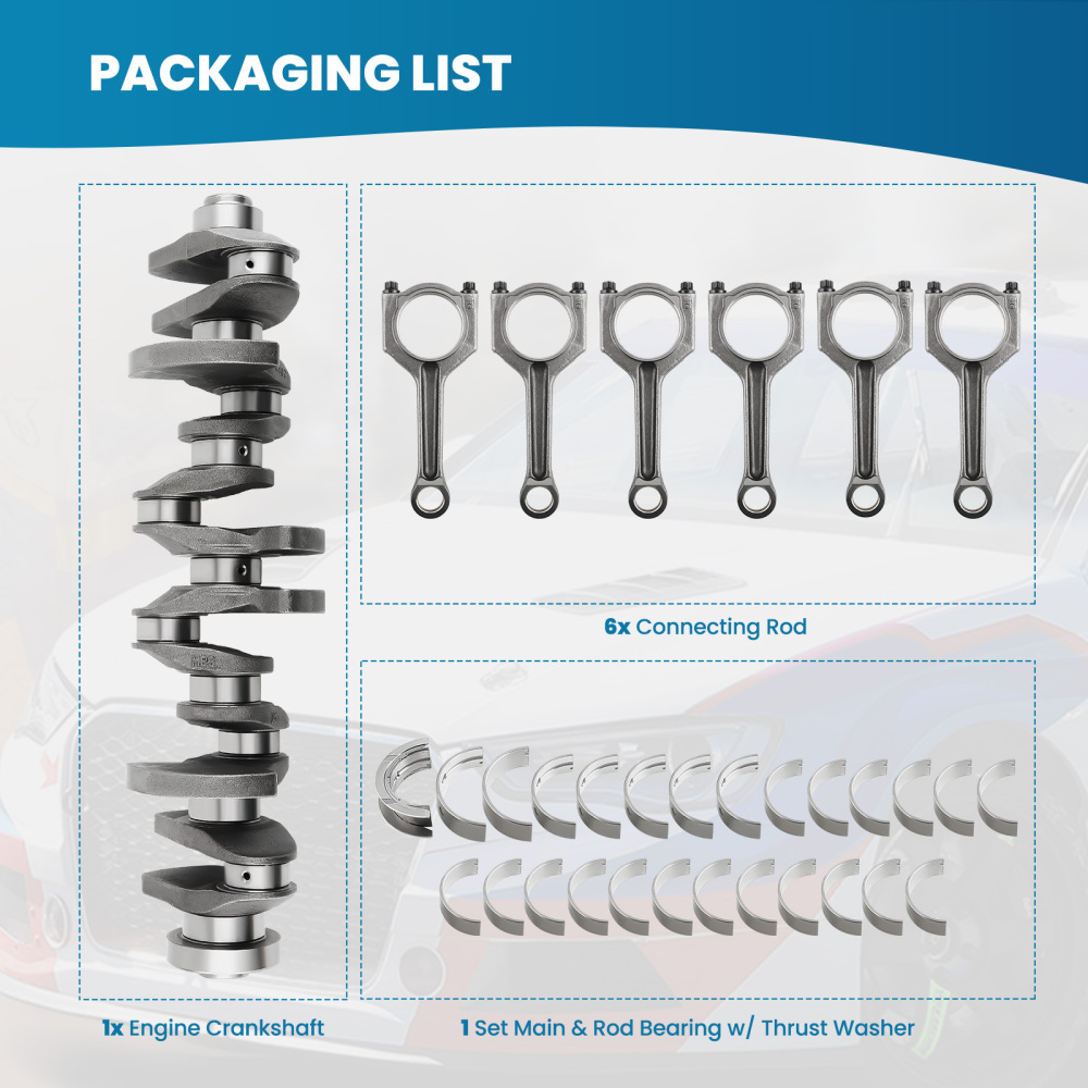 Vilebrequin compatible pour BMW N55 3.0L E70 X5 xDrive35i 11217580483 avec Bielles