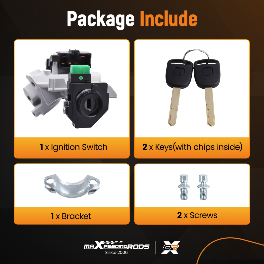 Ignition Switch Cylinder Lock Trans+2 Keys compatible for Honda Accord Odyssey 35100SDAA71