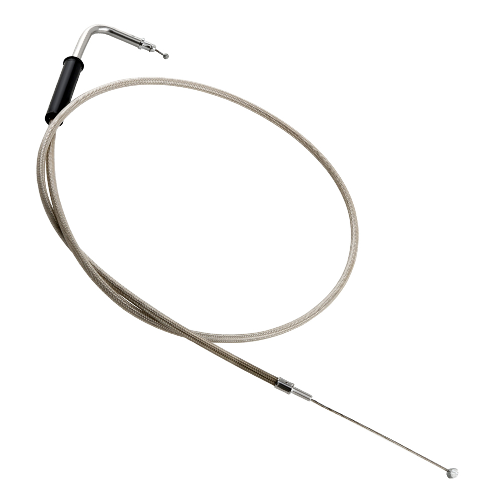 42 Stainless Steel Throttle and Idle Cable Set compatible for Harley-Davidson FXST 1996-UP