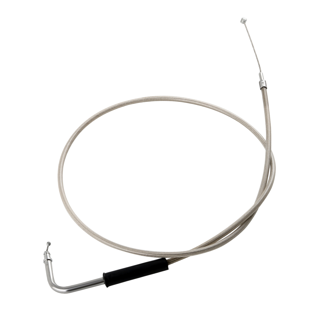 42 Stainless Steel Throttle and Idle Cable Set compatible for Harley-Davidson FXST 1996-UP