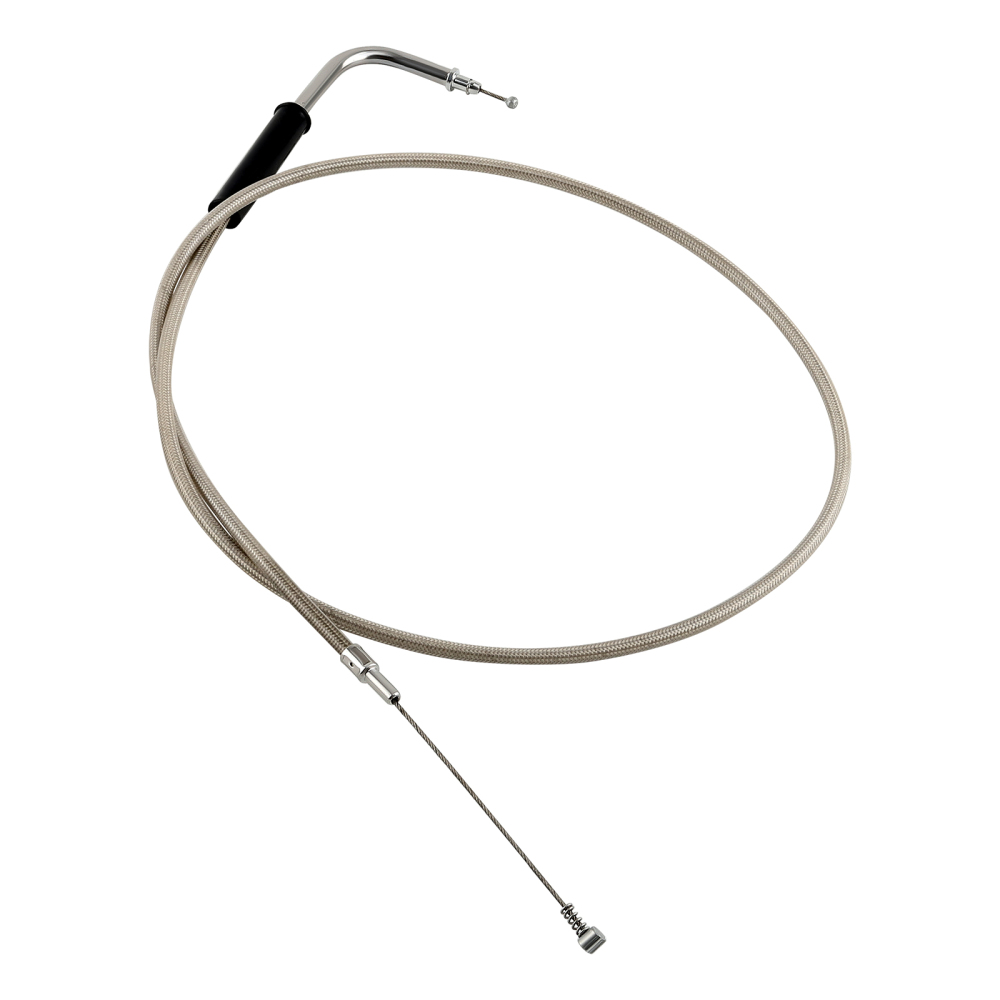 42 Stainless Steel Throttle and Idle Cable Set compatible for Harley-Davidson FXST 1996-UP