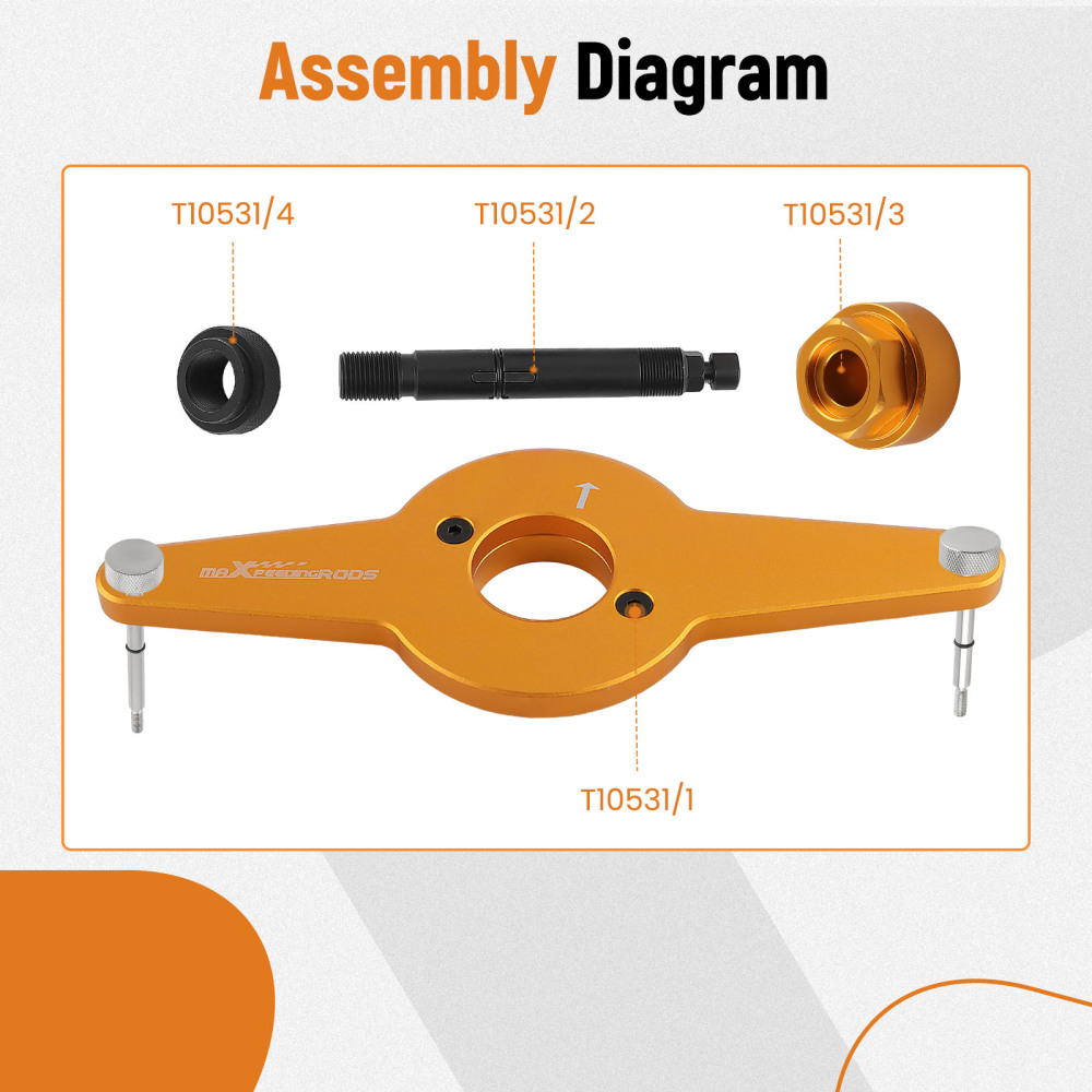 Vibration Damper Holding Tool Crankshaft Pulley Removal Set compatible for Audi VW EA888