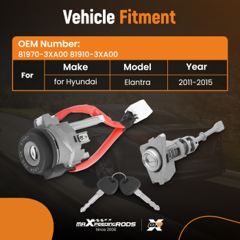 IgnitionFront Left Door Lock Cylinder SAME KEY compatible for Hyundai Elantra 2011-15