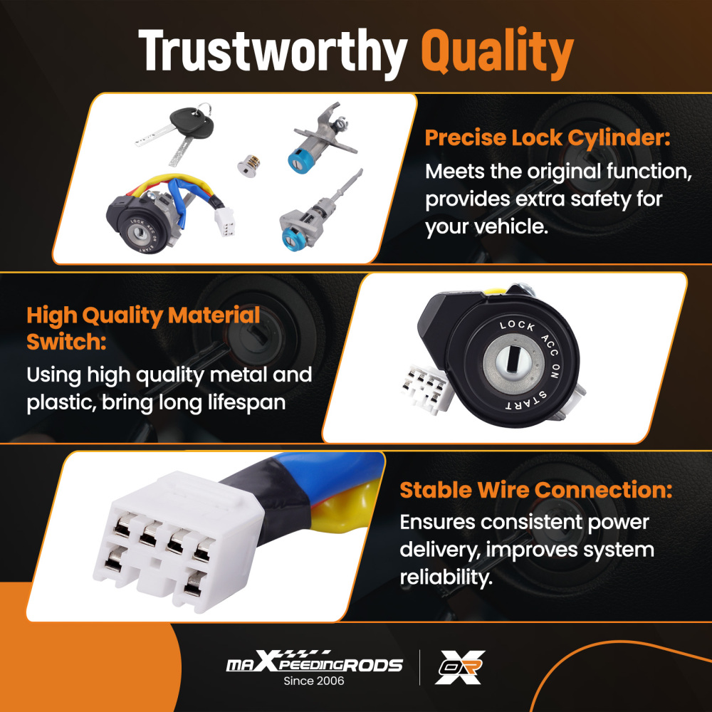 FULL DOOR LOCK IGNITION SWITCH CYLINDER compatible for HYUNDAI SONATA 2015-2019 SAME KEY