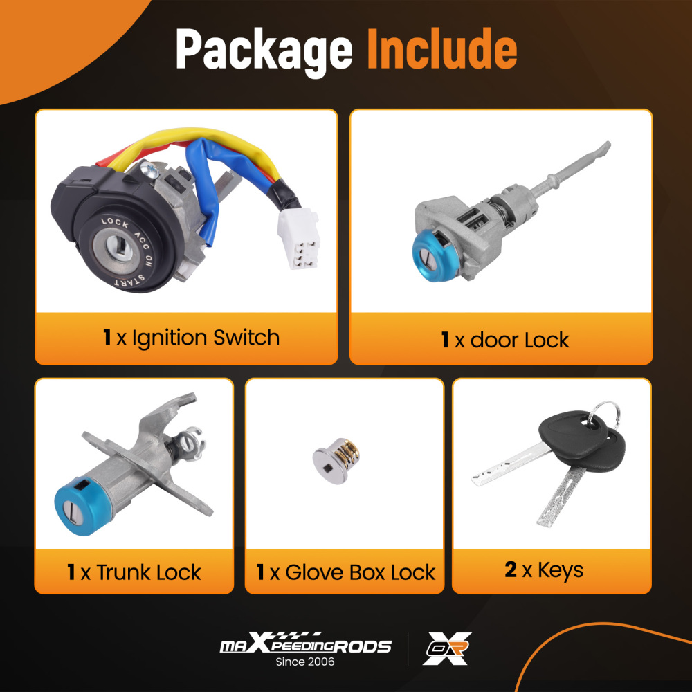 FULL DOOR LOCK IGNITION SWITCH CYLINDER compatible for HYUNDAI SONATA 2015-2019 SAME KEY