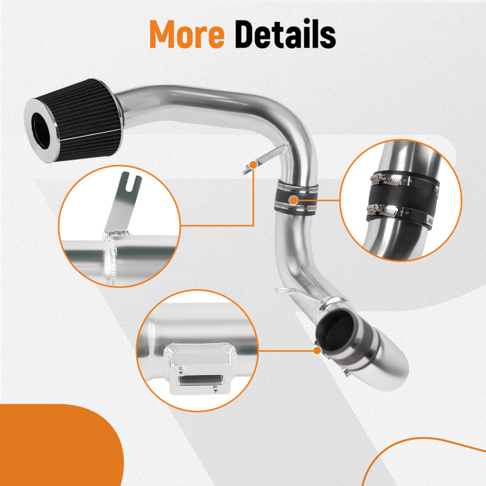 3 Dry Filter + Cold Air Intake Pipe Kit compatible for Honda Civic EX/LX/DX 1.8L 2006-2011