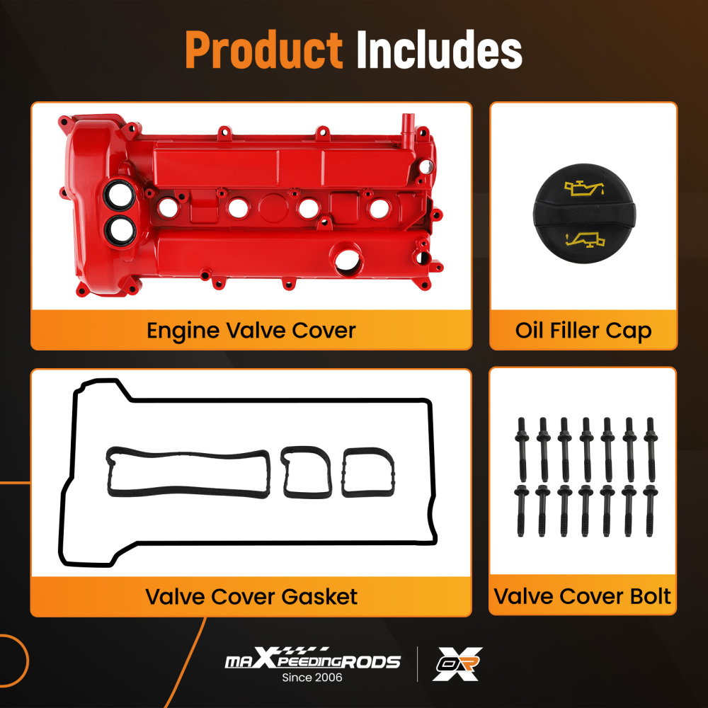 Aluminum Red Valve Cover w/Gasket compatible for Ford Focus 2.0L 2012 2013 2014 CM5Z6582E