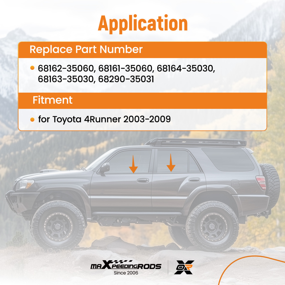 Outer Door Window Weatherstrip Seal Belt 5pcs Kit compatible for Toyota 4Runner 2003-2009