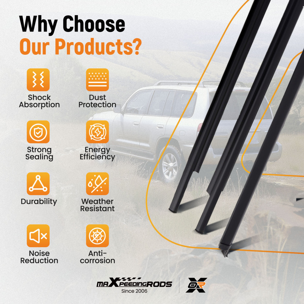 Outer Door Window Weatherstrip Seal Belt 5pcs Kit compatible for Toyota 4Runner 2003-2009