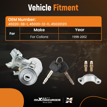 Ignition Switch2 Keys 45020-38-1 45020-12-11 compatible for Toyota Corolla RAV4 1998-02