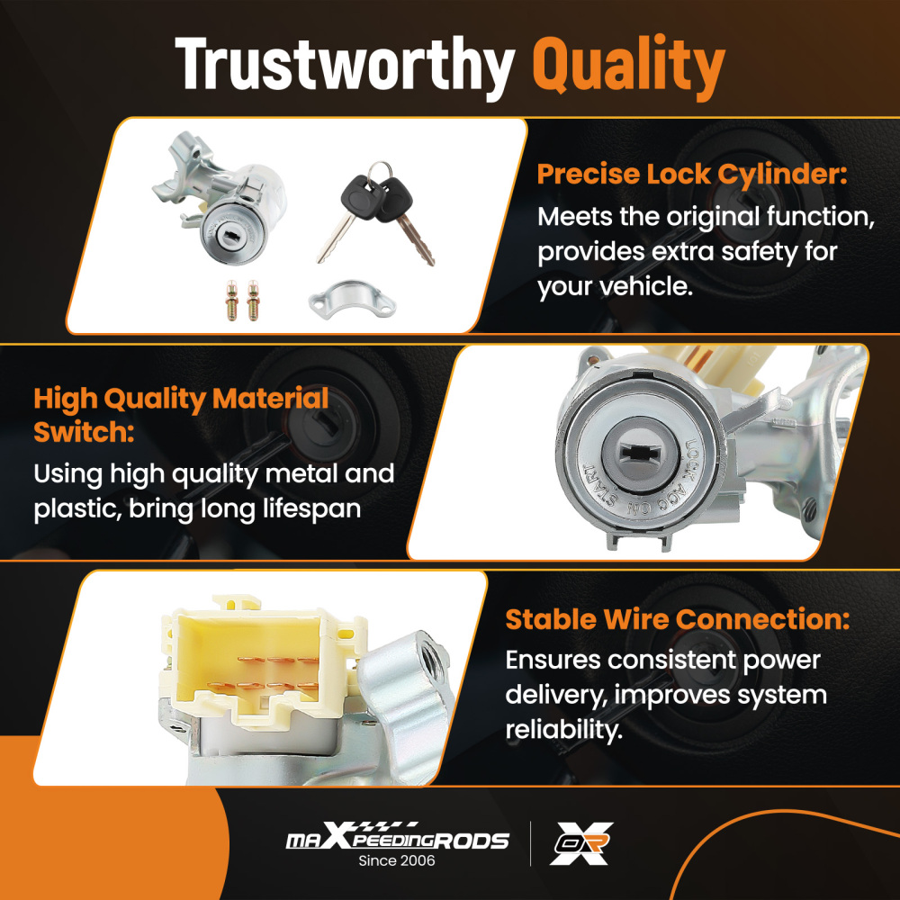 Ignition Switch2 Keys 45020-38-1 45020-12-11 compatible for Toyota Corolla RAV4 1998-02