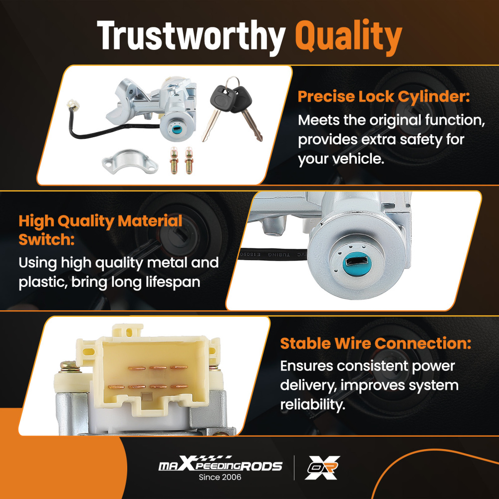 Ignition Lock Cylinder Switch Assembly W/ 2 Keys compatible for Toyota Camry 2002-2006