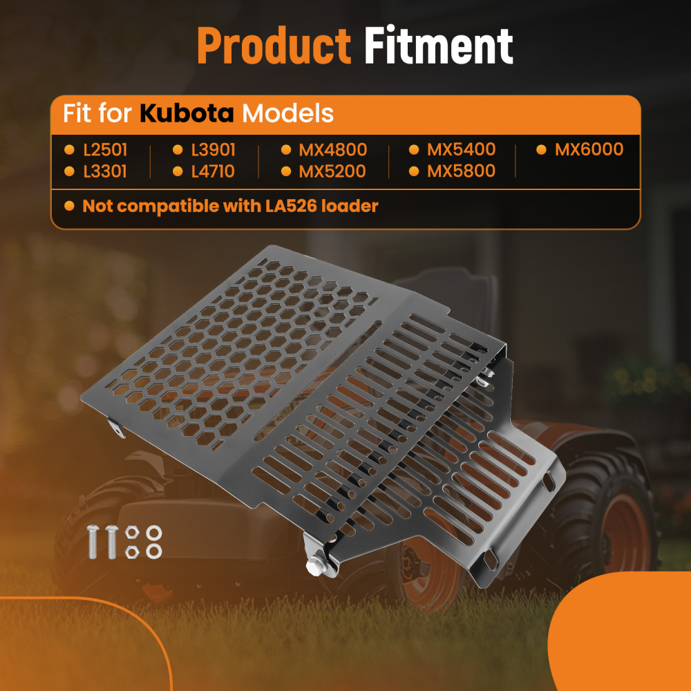 Heavy Duty Steel Brush Guard Insert compatible for Kubota L2501 L3301 L3901 L4710 Tractor