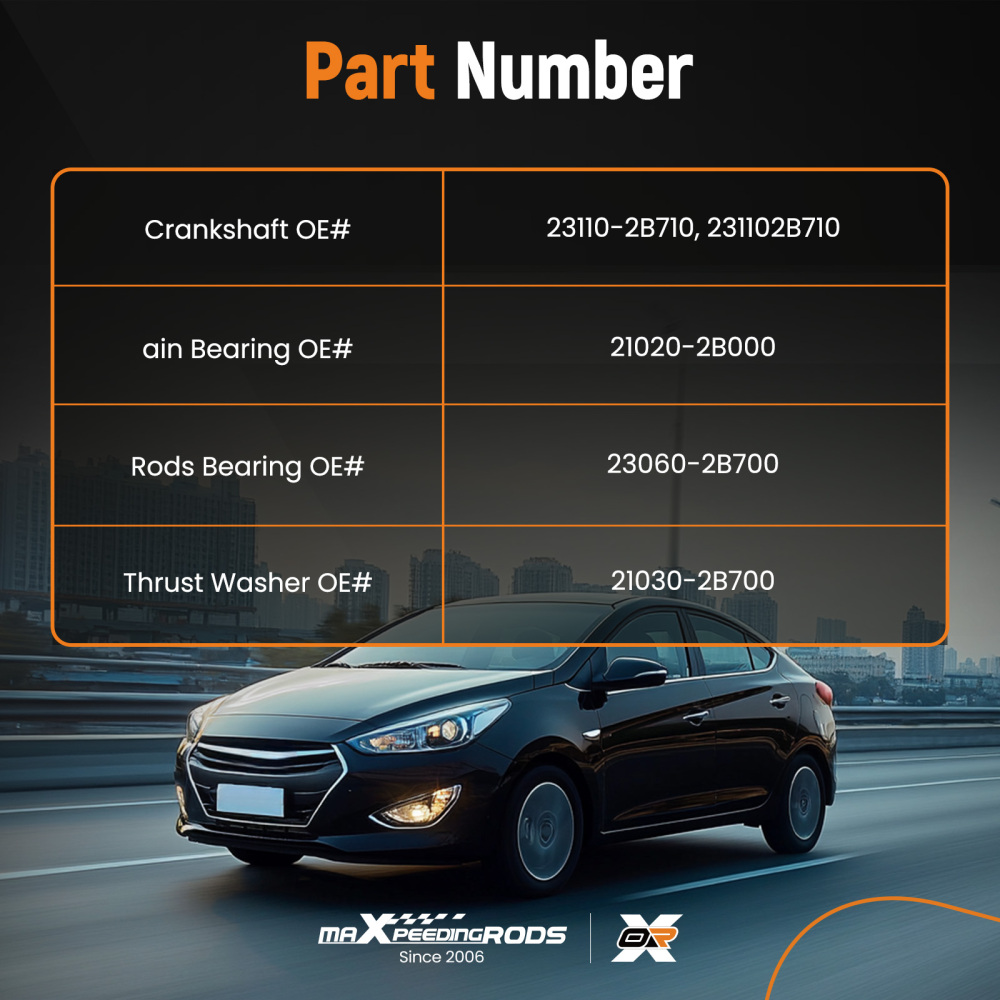 G4FJ 1.6L CrankshaftBearings Set compatible for Hyundai Tucson compatible for Kia Soul 2015-20