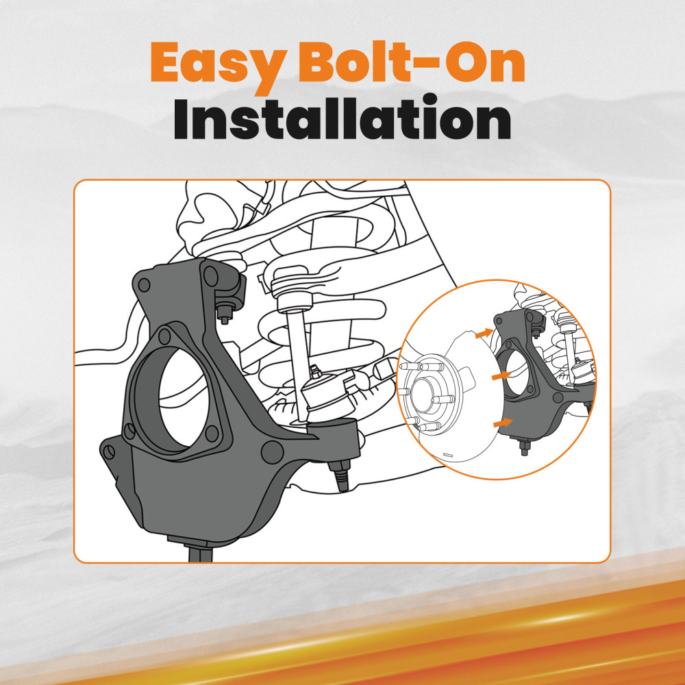 2 inch Drop Lowering Spindles Steering Knuckles Compatible For Chevy Silverado 1500 2007-17	