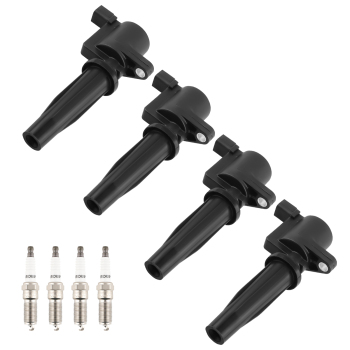 4 Ignition Coils + 4 Spark Plugs compatible for Lincoln MKZ compatible for Mercury Mariner Ford L4 UF621