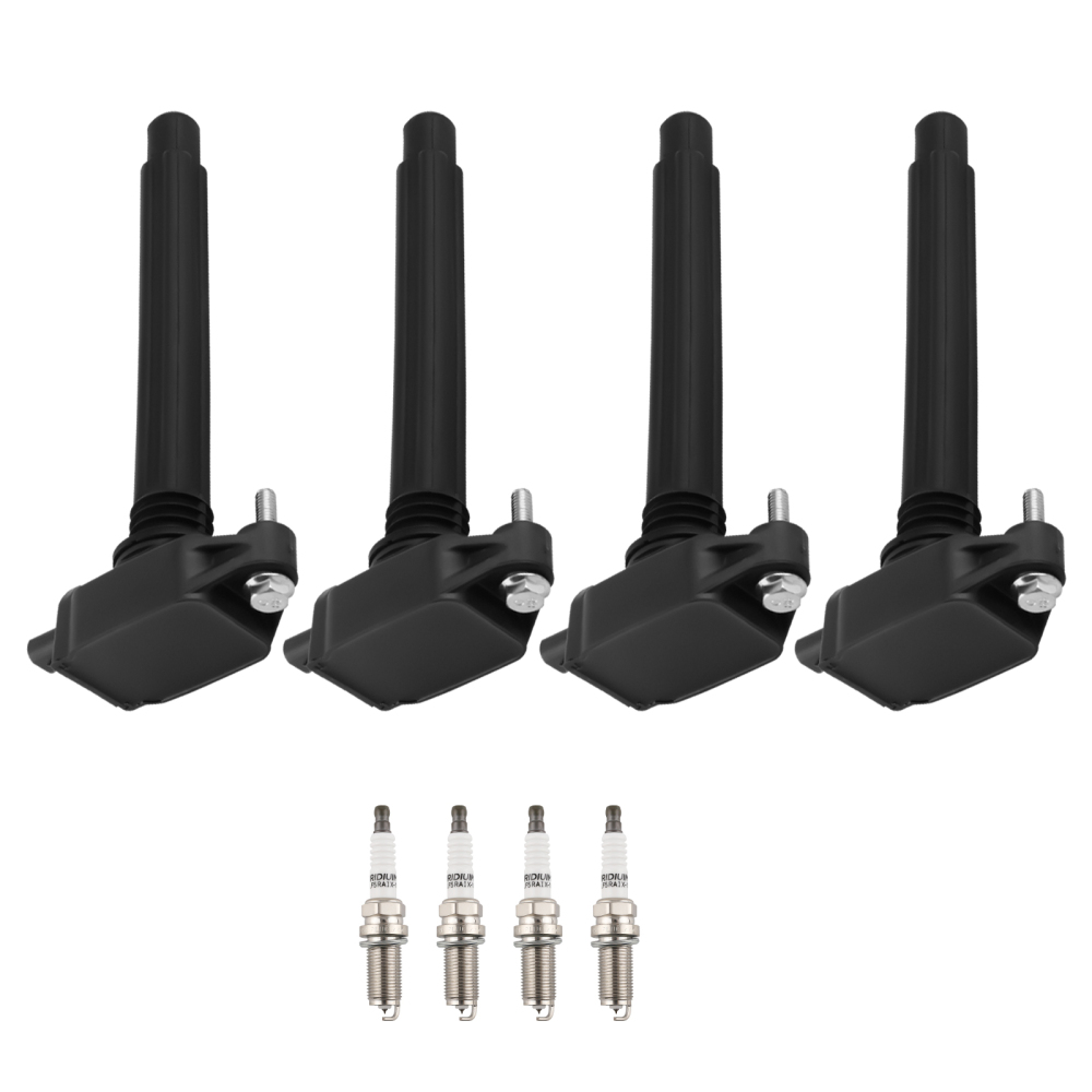 4 Ignition Coil + Spark Plugs compatible for Chrysler 200 compatible for Dodge Dart compatible for Jeep Ram 2.4L L4 UF751