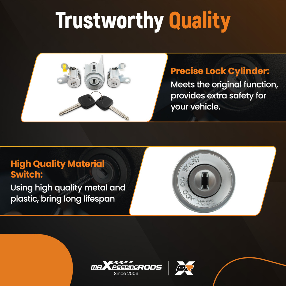 Same Key Matched Ignition Switch Door Lock Cylinder compatible for Toyota Tacoma 1995-2003