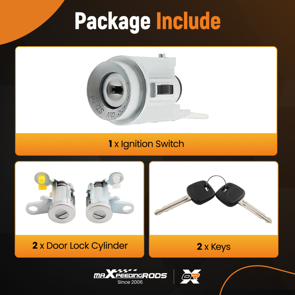 Same Key Matched Ignition Switch Door Lock Cylinder compatible for Toyota Tacoma 1995-2003