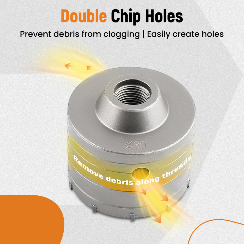 6PCS Concrete Hole Saw Kit 5 Inch SDS Plus Drill Bits for Brick 40‑125mm