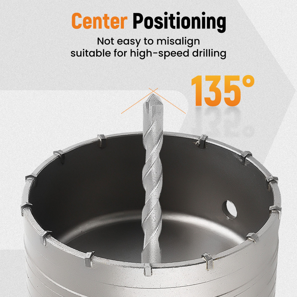 6PCS Concrete Hole Saw Kit 5 Inch SDS Plus Drill Bits for Brick 40‑125mm