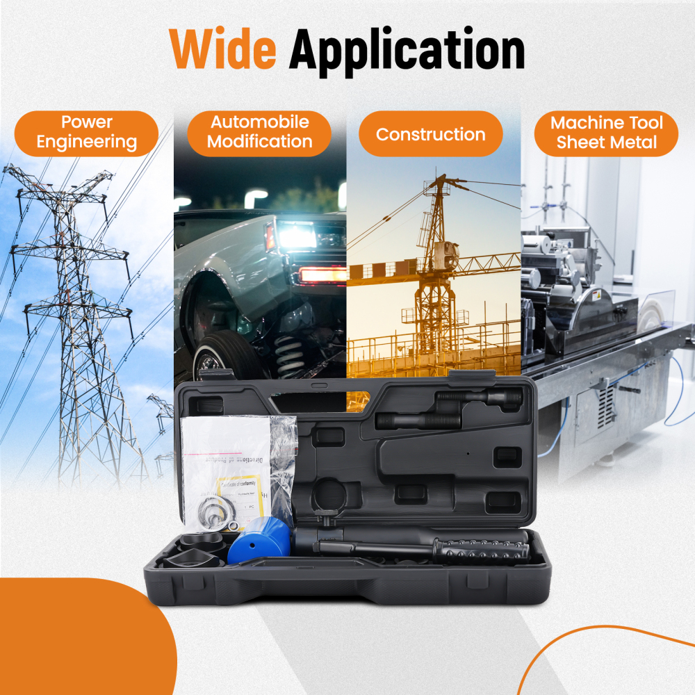 Hydraulic Knockout Hole Punch Driver KitElectrical Conduit Hole Cutter Set