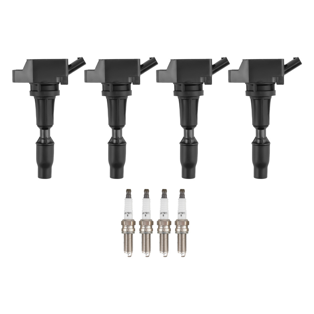4 Ignition Coils + 4 Spark Plugs compatible for Kia Hyundai Sorento Tucson Optima L4 UF764