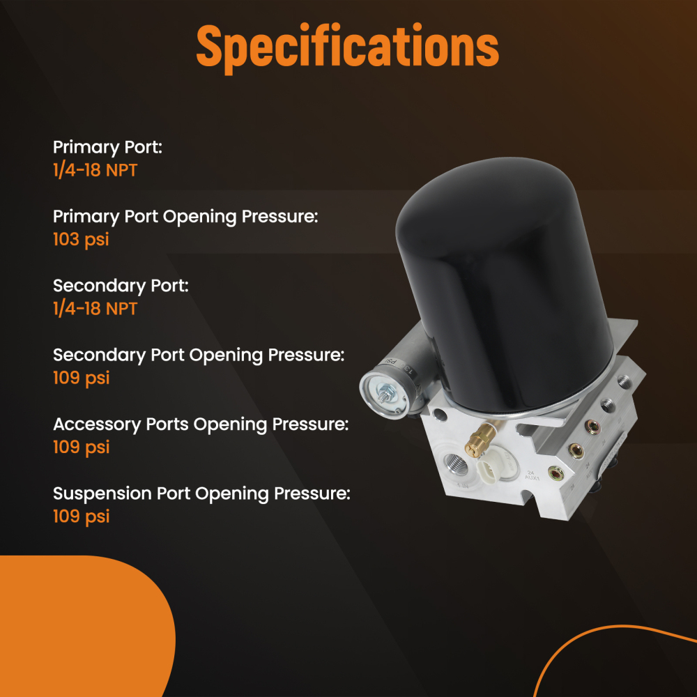 Air Dryer Extended Purge Style Replace for Freightliner Compatible for Bendix 801266