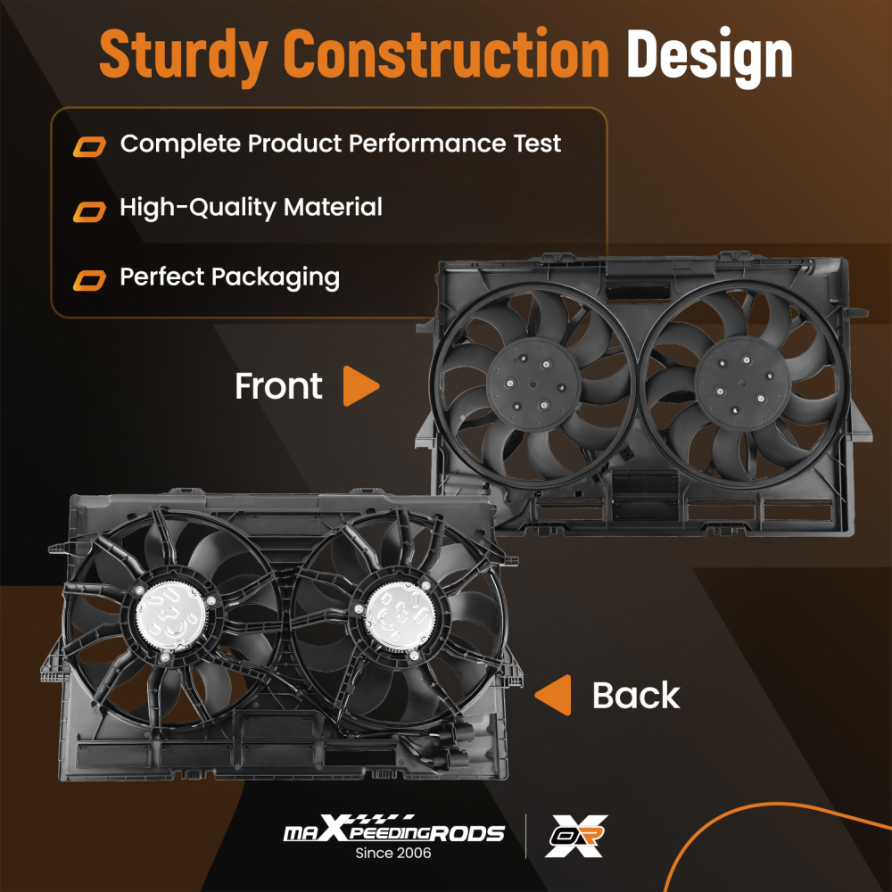 Radiator Cooling Fan motor Assembly compatible for Audi A6 A7 4G 3.0 4.0 TFSI 2012-17