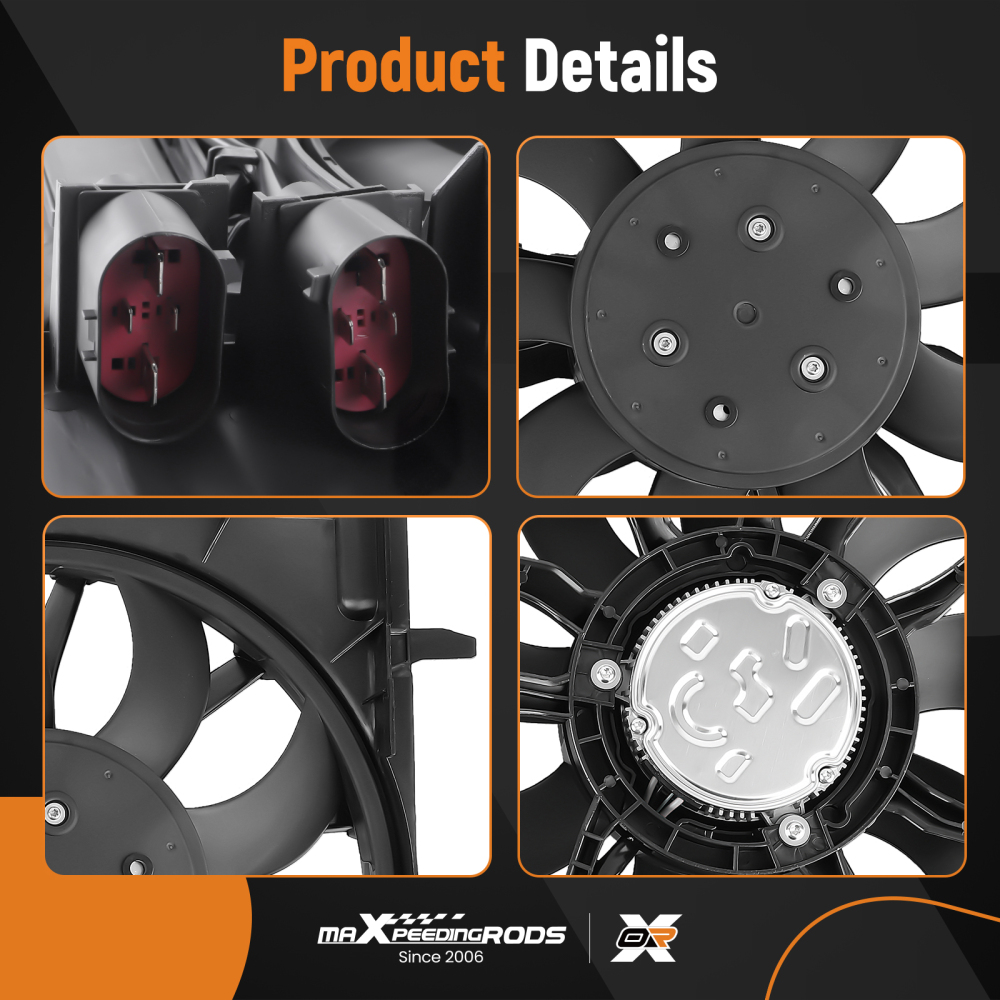 Radiator Cooling Fan motor Assembly compatible for Audi A6 A7 4G 3.0 4.0 TFSI 2012-17