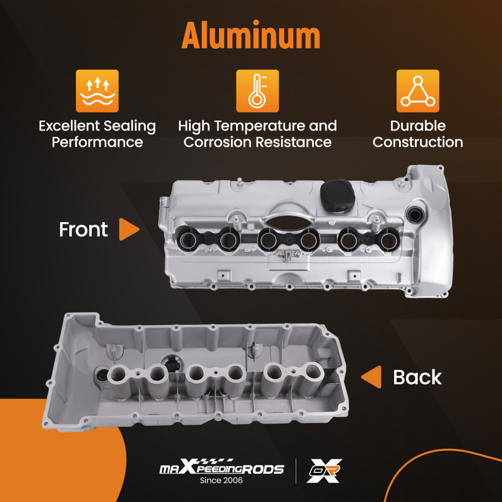 Aluminum Valve Cover Set compatible for BMW E90 E60 E85 325i 330i 525i 530i 2006 2007 N52