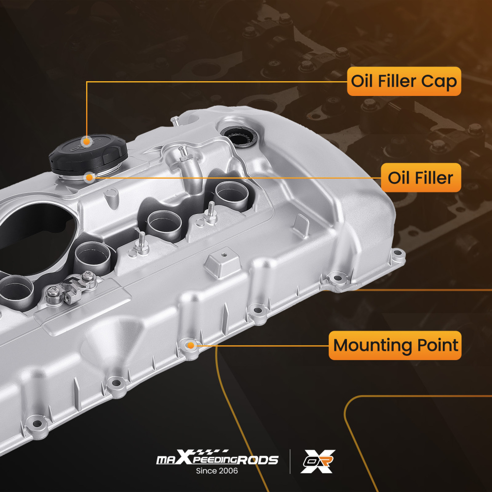 Aluminum Valve Cover Set compatible for BMW E90 E60 E85 325i 330i 525i 530i 2006 2007 N52