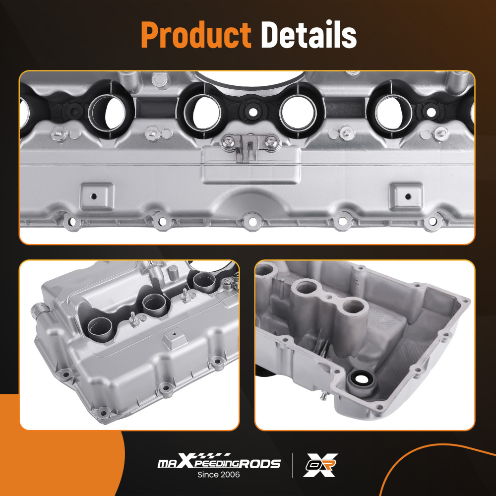 Aluminum Valve Cover Set compatible for BMW E90 E60 E85 325i 330i 525i 530i 2006 2007 N52