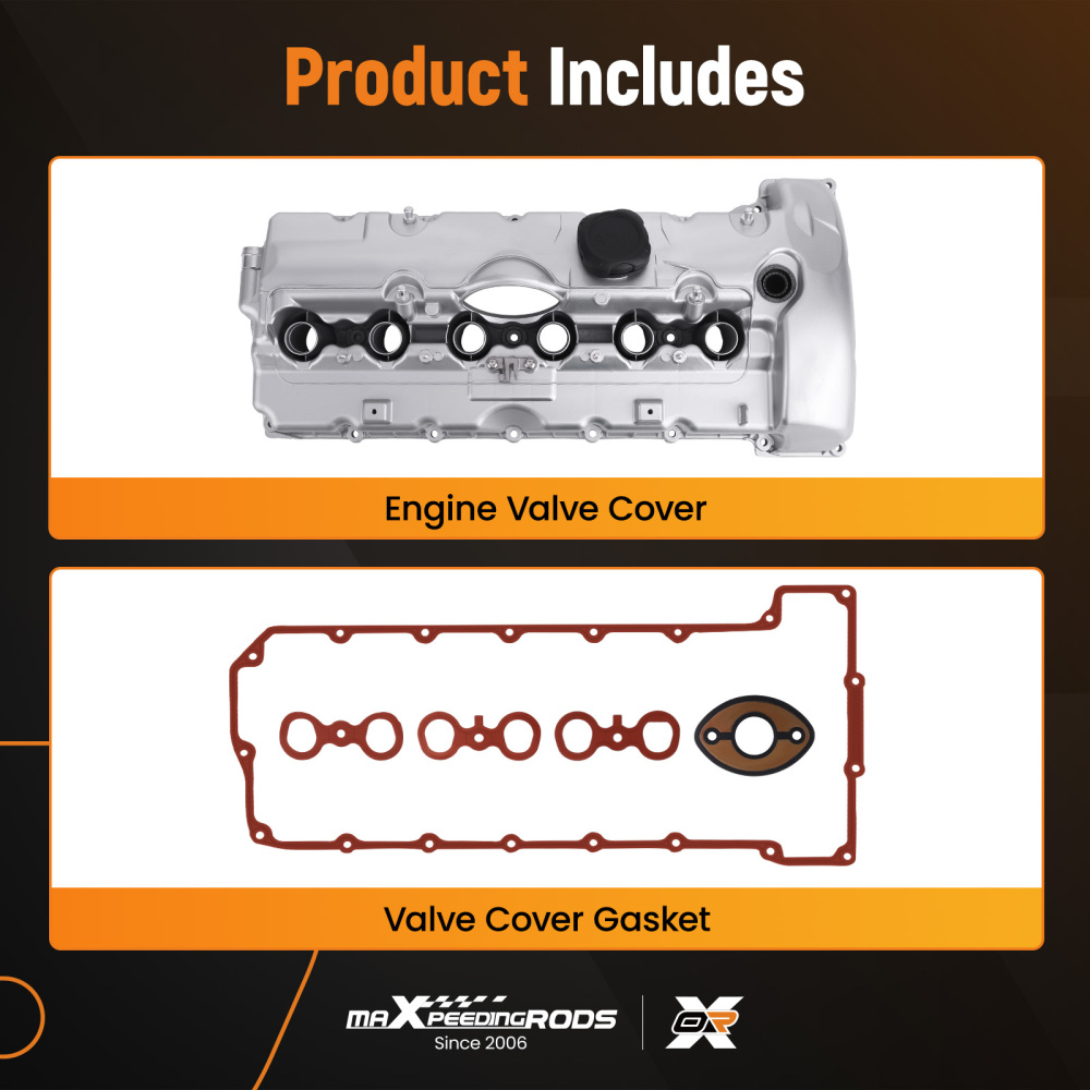 Aluminum Valve Cover Set compatible for BMW E90 E60 E85 325i 330i 525i 530i 2006 2007 N52