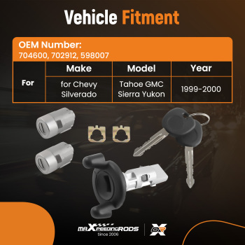 Door Lock CylindersIgnition Switch+2Keys compatible for Chevy Tahoe Silverado GMC Sierra
