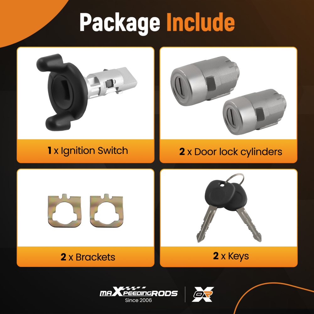 Door Lock CylindersIgnition Switch+2Keys compatible for Chevy Tahoe Silverado GMC Sierra