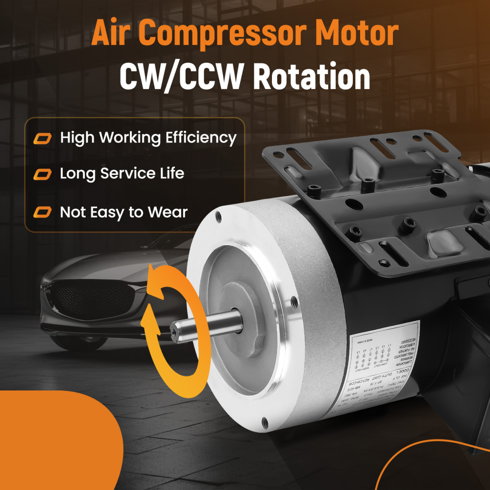 2HP Electric Motor 3450 RPM Compressor Duty 56CFrame 3 Phase 5/8 Shaft 230/460V