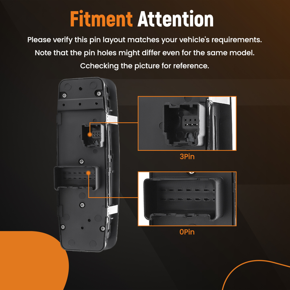 Front Left Driver Side Power Window Switch compatible for Ram 3500 Pickup 13-22 68148893AB