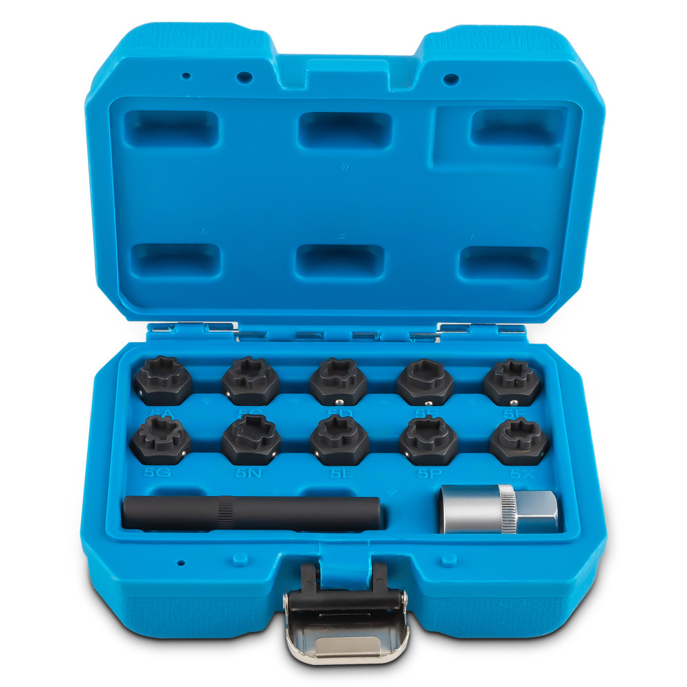 Anti-theft Remover Tool Kit Wheel Lock Lug Nut Key Socket Kit compatible for Mercedes Benz