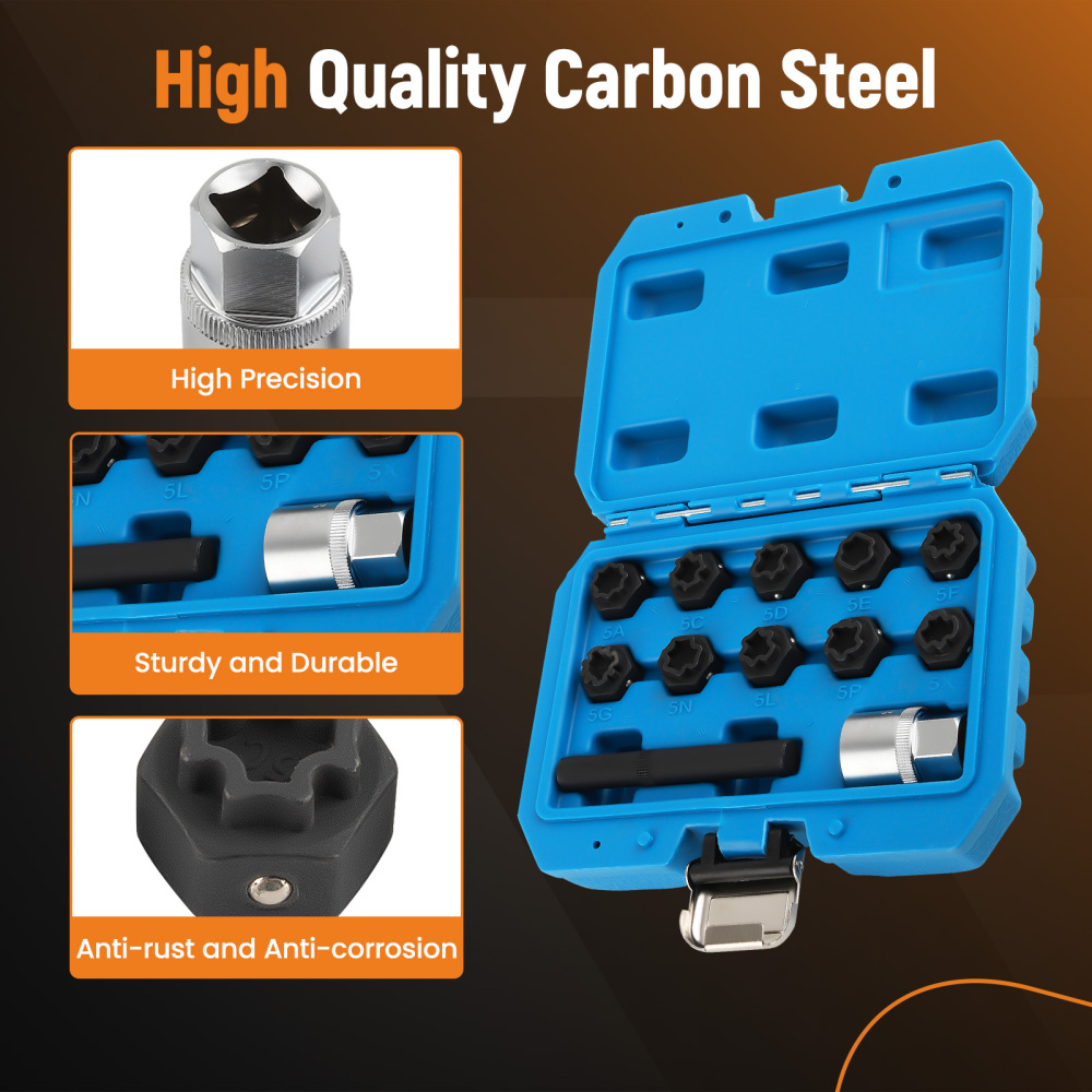 Anti-theft Remover Tool Kit Wheel Lock Lug Nut Key Socket Kit compatible for Mercedes Benz