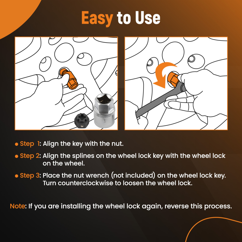 Anti-theft Remover Tool Kit Wheel Lock Lug Nut Key Socket Kit compatible for Mercedes Benz